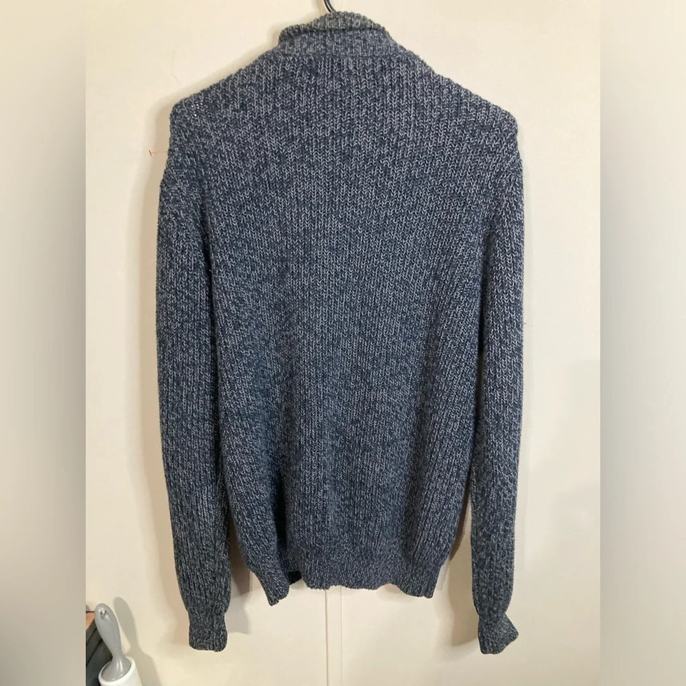 L.L. Bean Grey and Black Waffle Knit Sweater, Men's Size Medium